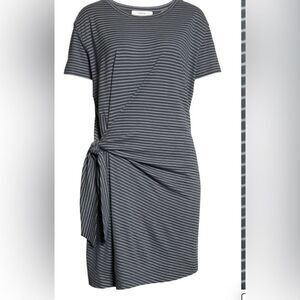 Vince classic stripe side tie dress tide pool/light slade NWT preppy knot